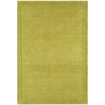 York Modern Plain Textured Subtle Ribbed Stripe Contrasting Smooth Border Handwoven Wool Loop Pile Fresh Green Rug-Asiatic Carpets-Rug Love - The Most Loved Rug Store